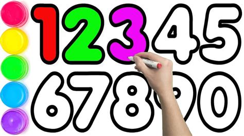 1234567890|1234567890, How to Draw Number 1 to 10 for kids